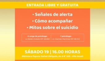 SE REALIZAR� UNA CHARLA SOBRE PREVENCI�N DEL SUICIDIO